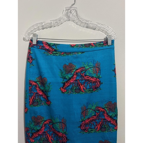 J.Crew Skirt Women’s Size 4 No. 2 Pencil Lobster Print Grasscloth AO728 - Picture 5 of 14